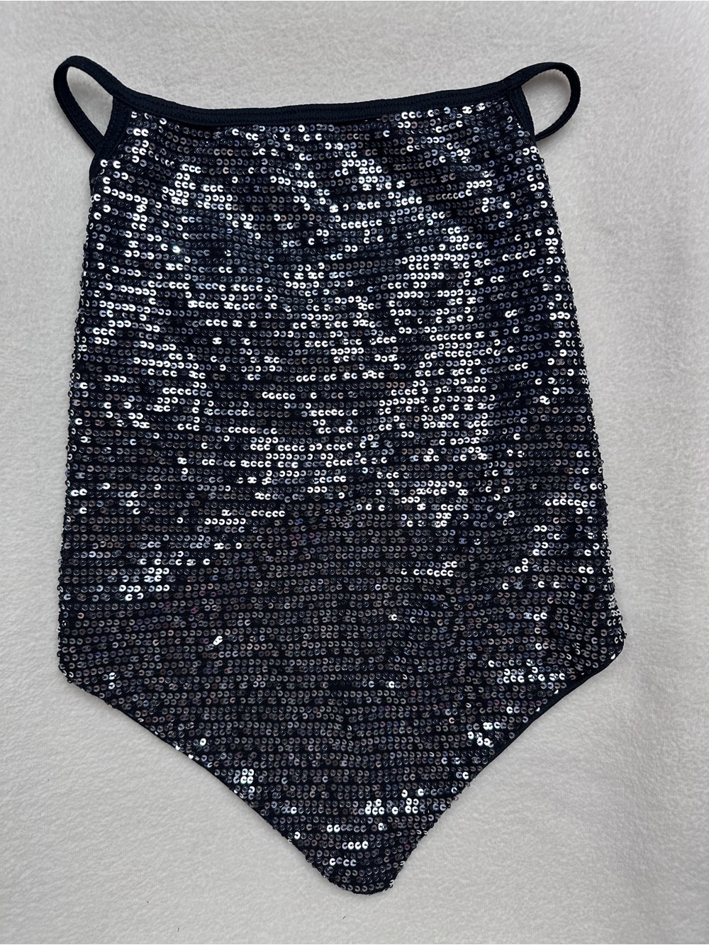 Sequined Black Neck Gaiter Face Mask Scarf